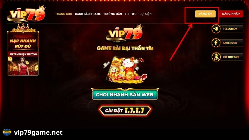 hướng dẫn chi tiết đăng ký vip79